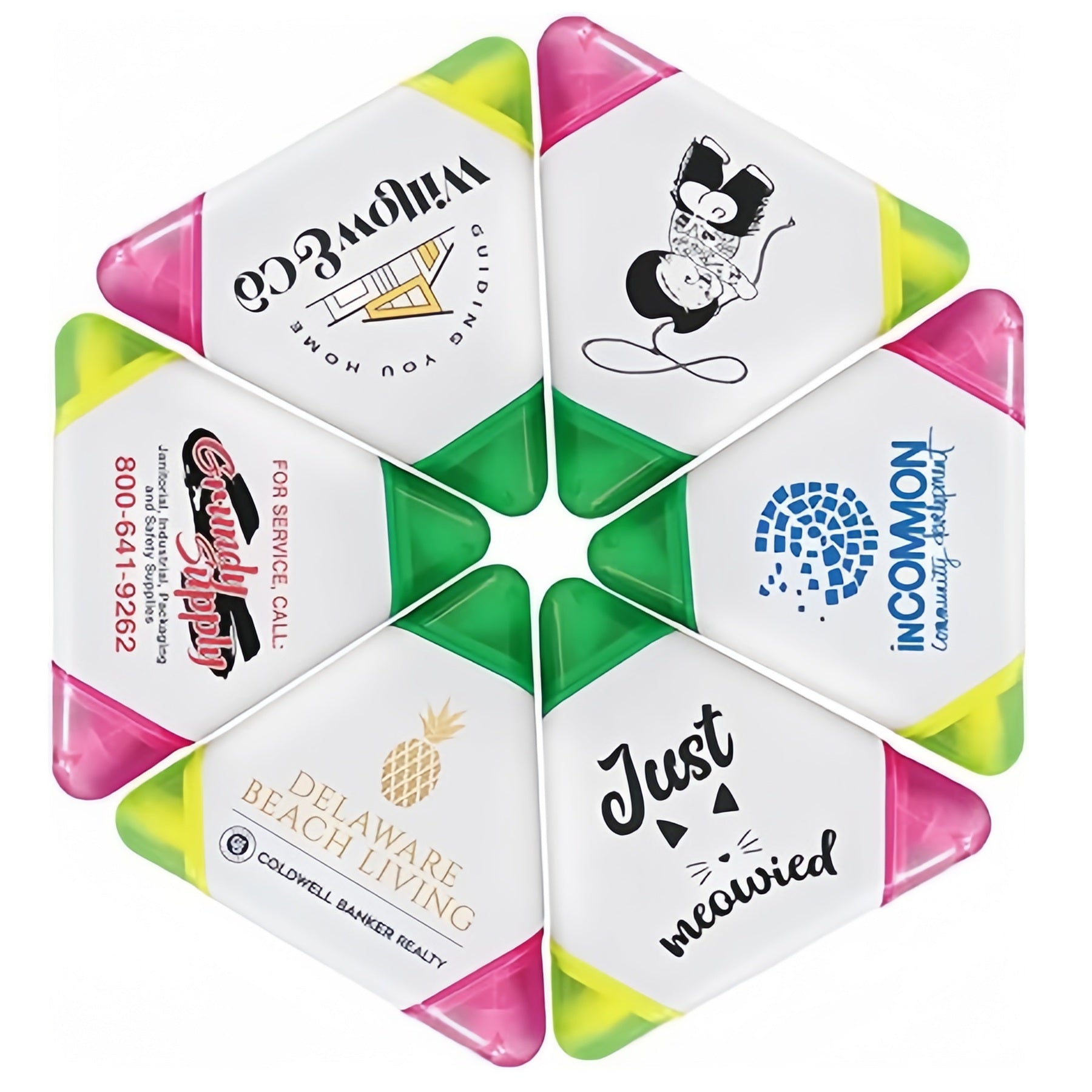 Custom Bulk Highlighters Personalized Triangle Highlighter School Supplies Promotional Items with Your Logo Text