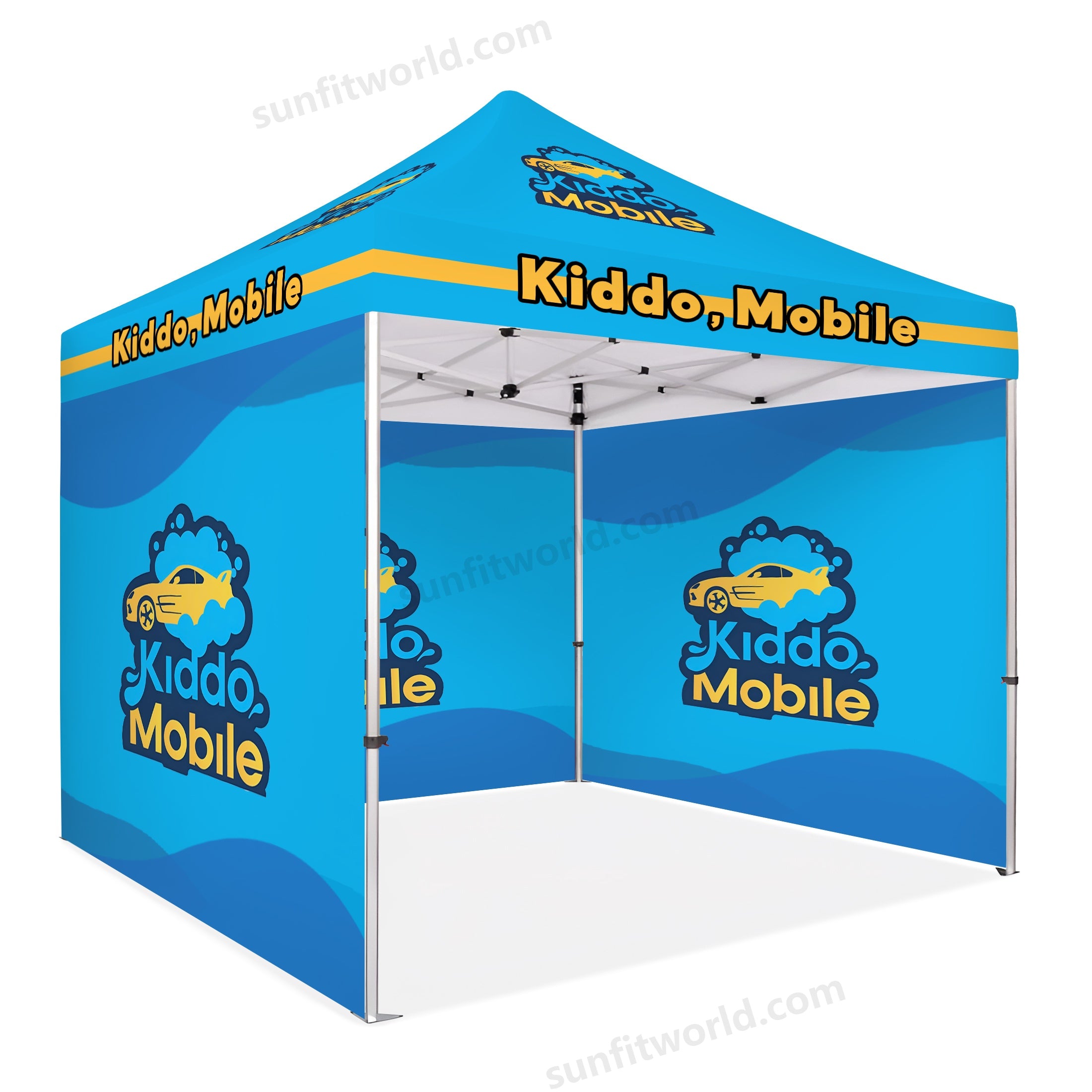 Custom Canopy Tent With Back Wall & Side Walls