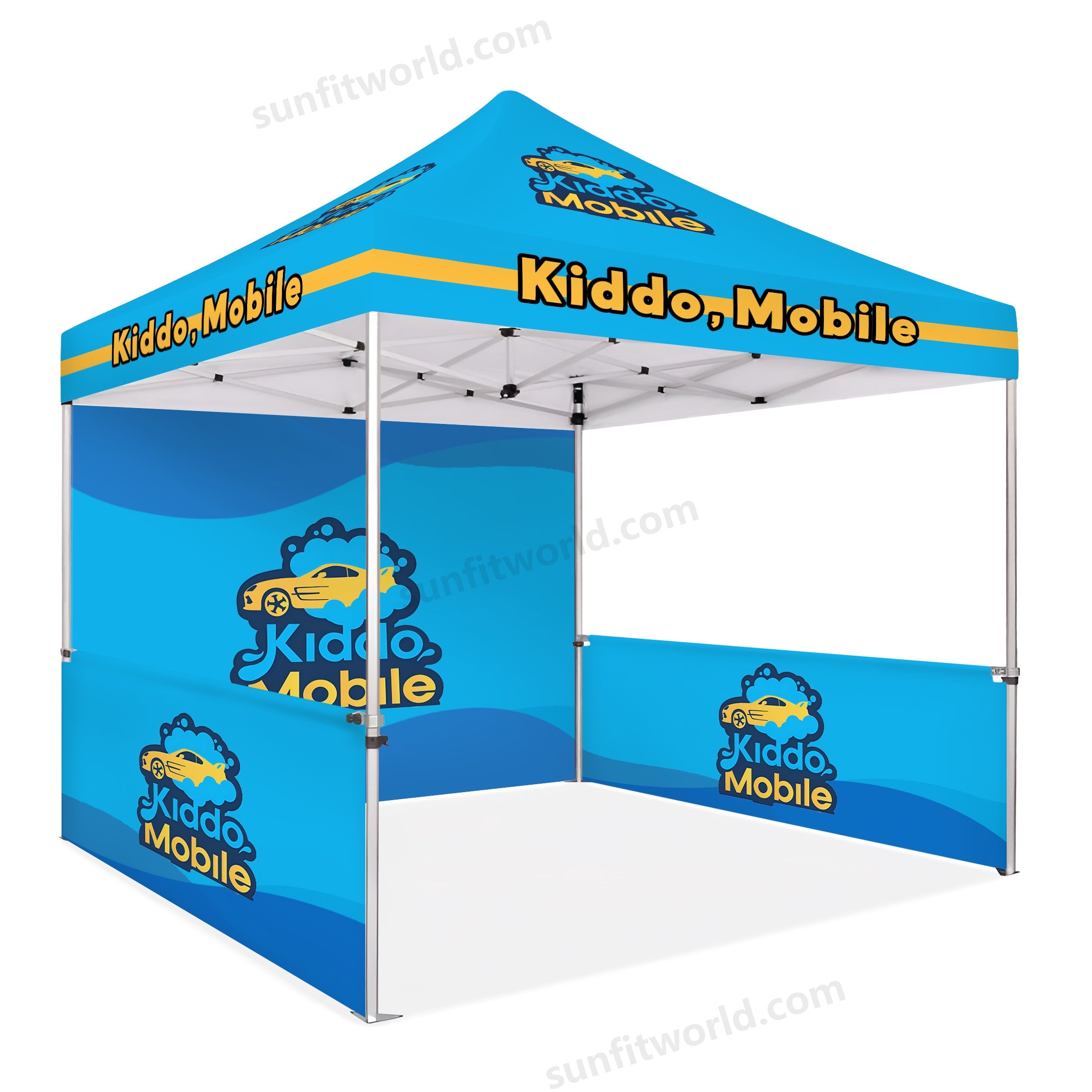 Custom Canopy Tent With Back Wall & Side Walls
