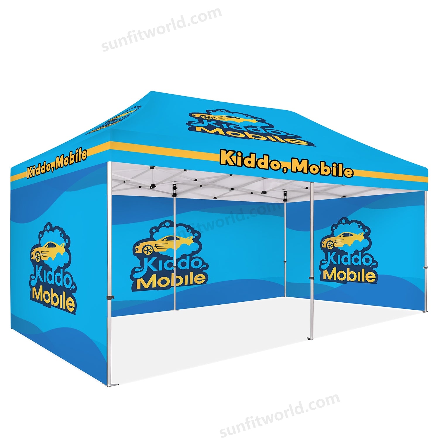 Custom Canopy Tent With Back Wall & Side Walls