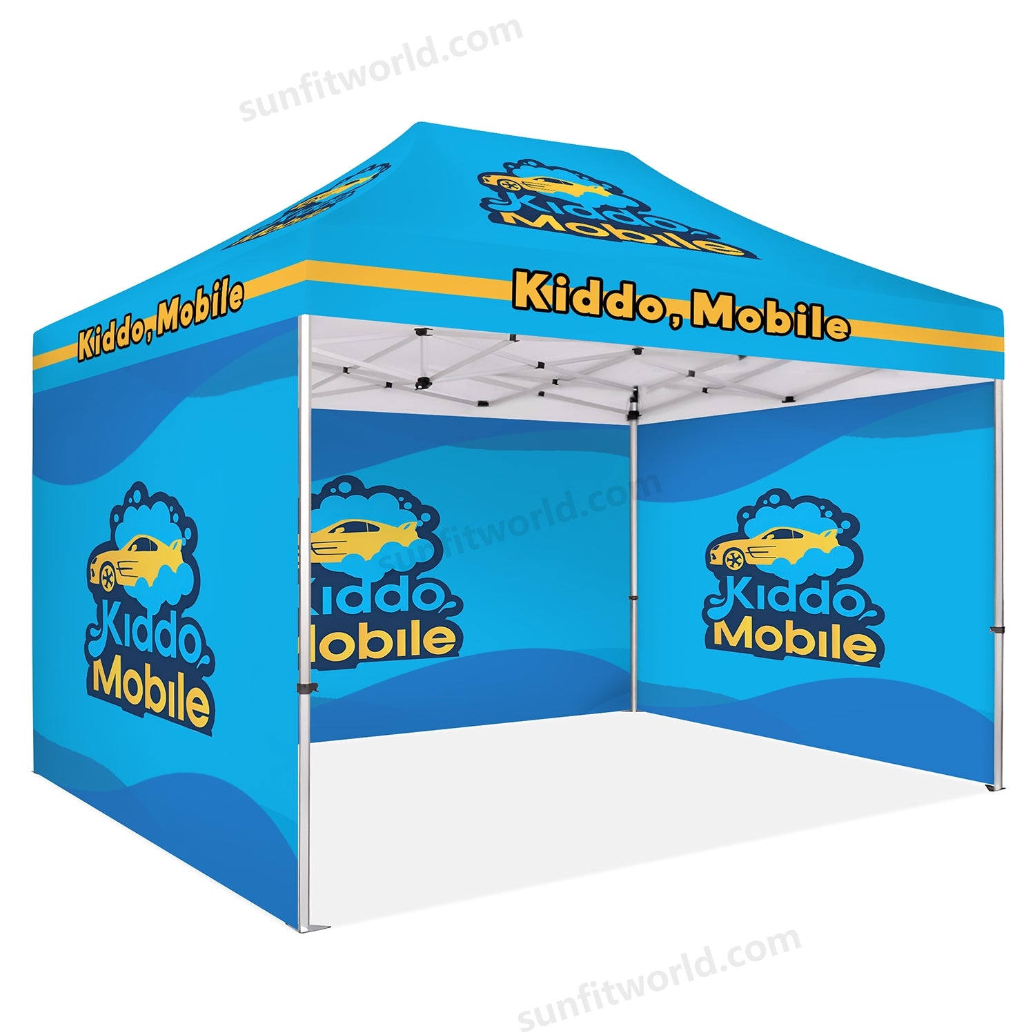 Custom Canopy Tent With Back Wall & Side Walls