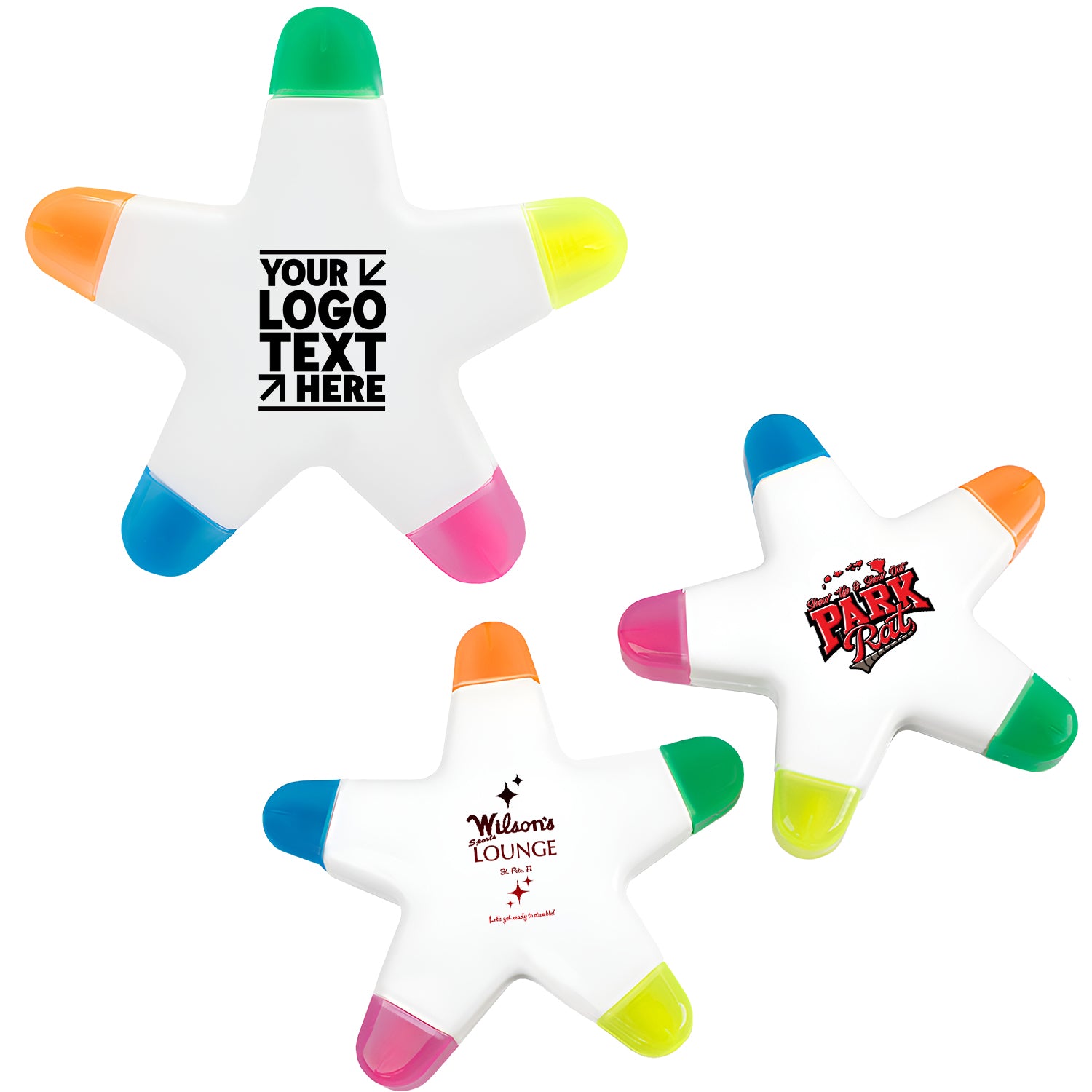 Custom Logo 5-in-1 Promotional Star Shape Highlighters Marker Pen