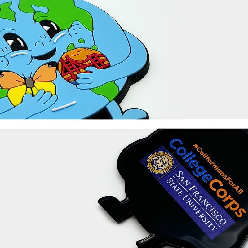 Custom 2D Die-Cut Rubber PVC Keychains Promotional Keytag
