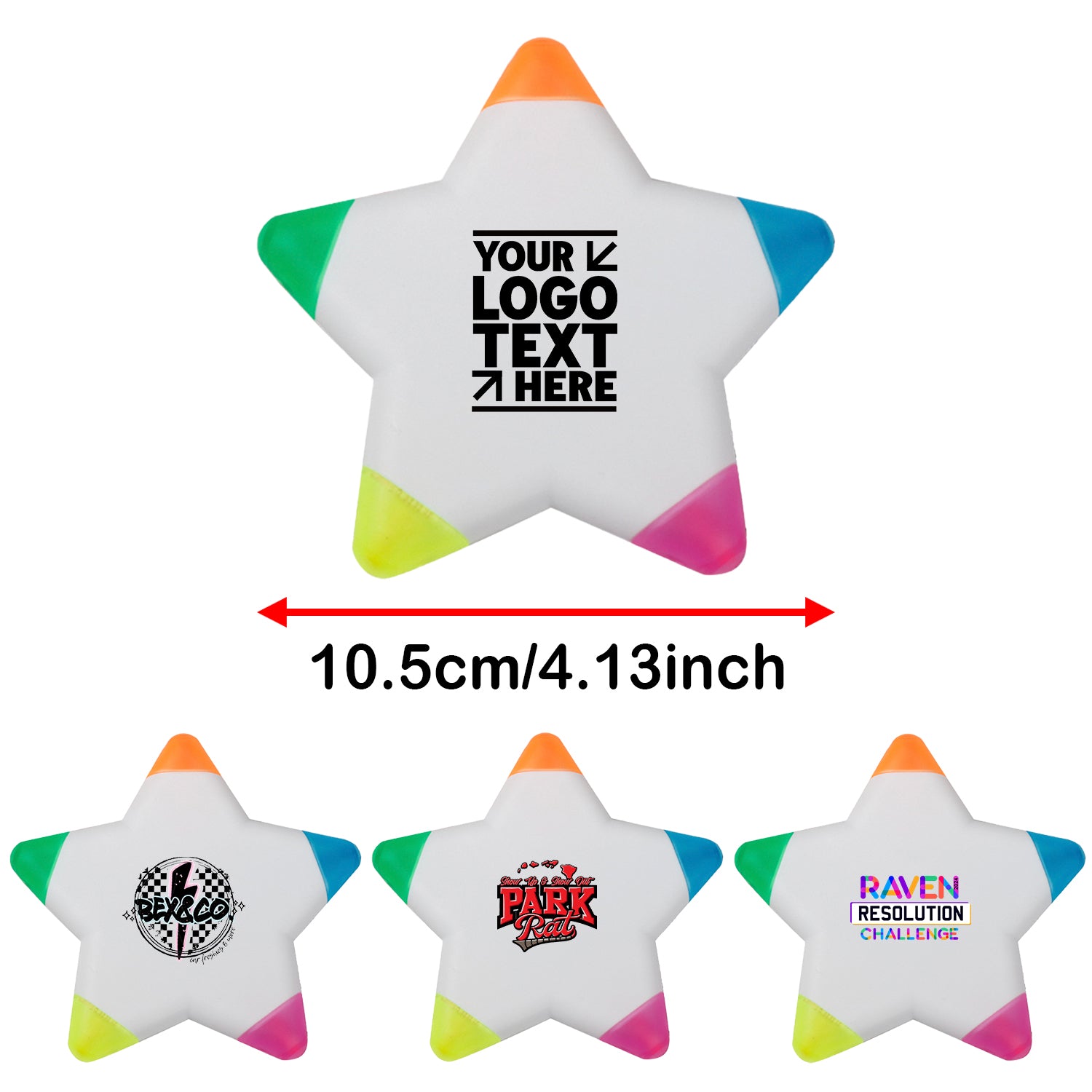 Bulk Custom 5-in-1 Promotional Imprinted Star Highlighters Pen