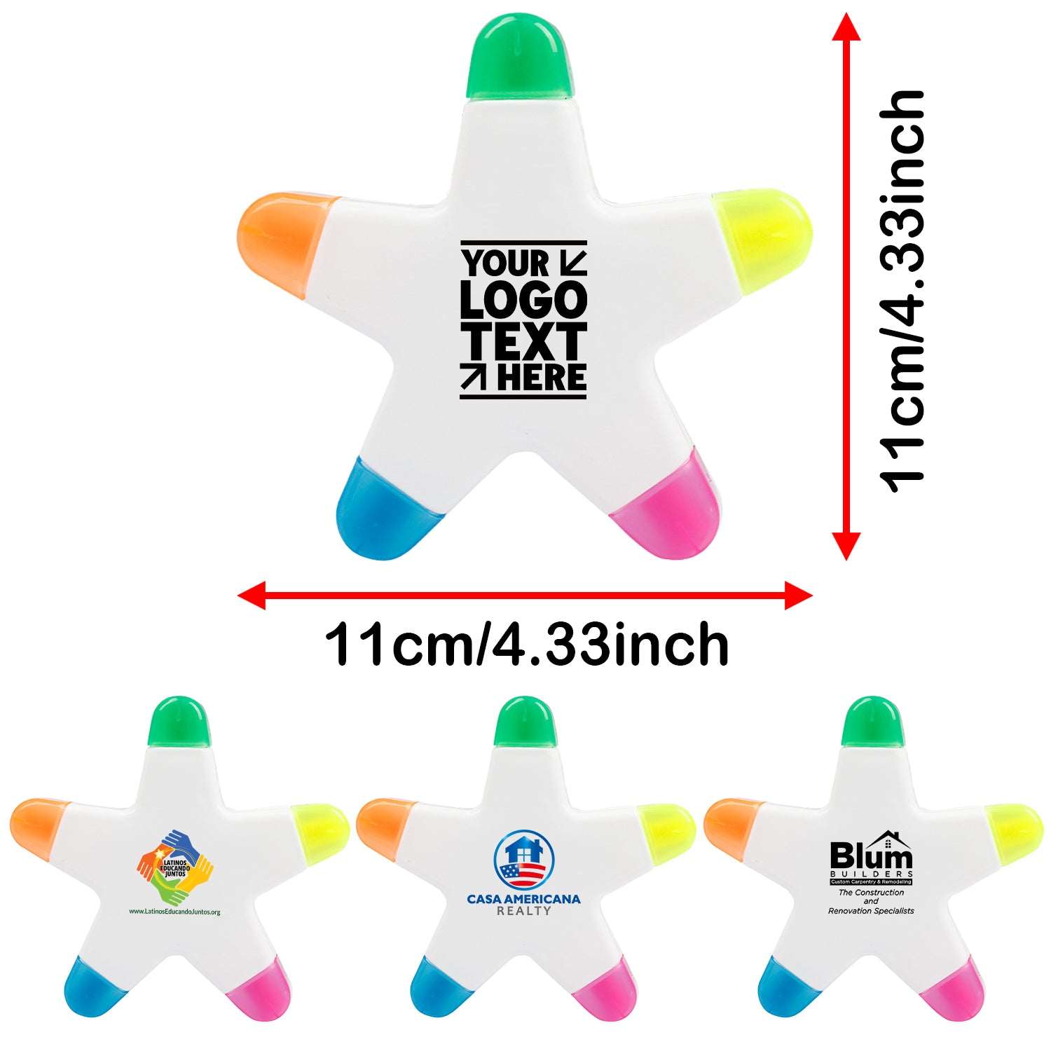 Custom Logo 5-in-1 Promotional Star Shape Highlighters Marker Pen