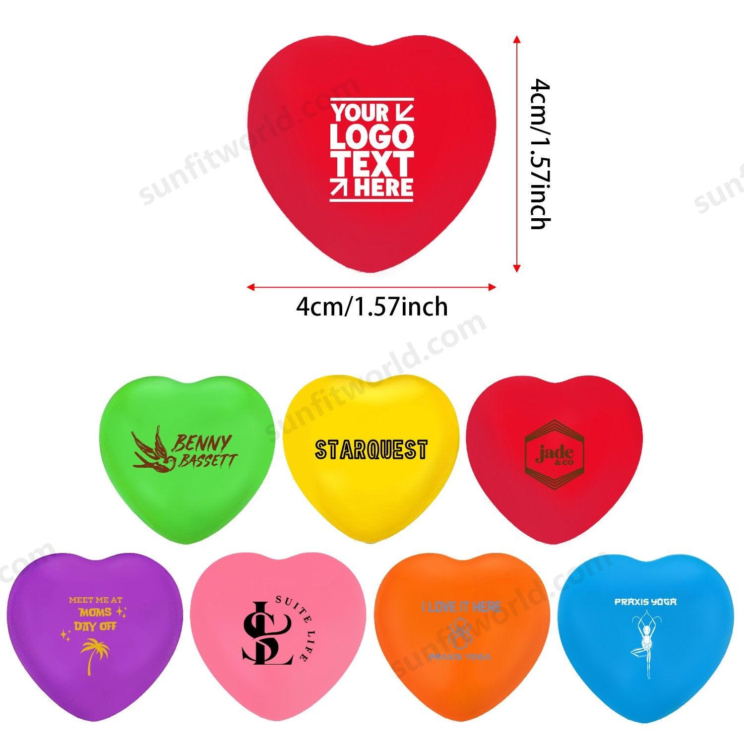 Bulk Custom Logo Pu Foam Heart Stress Reliever Ball For Valentine's Day