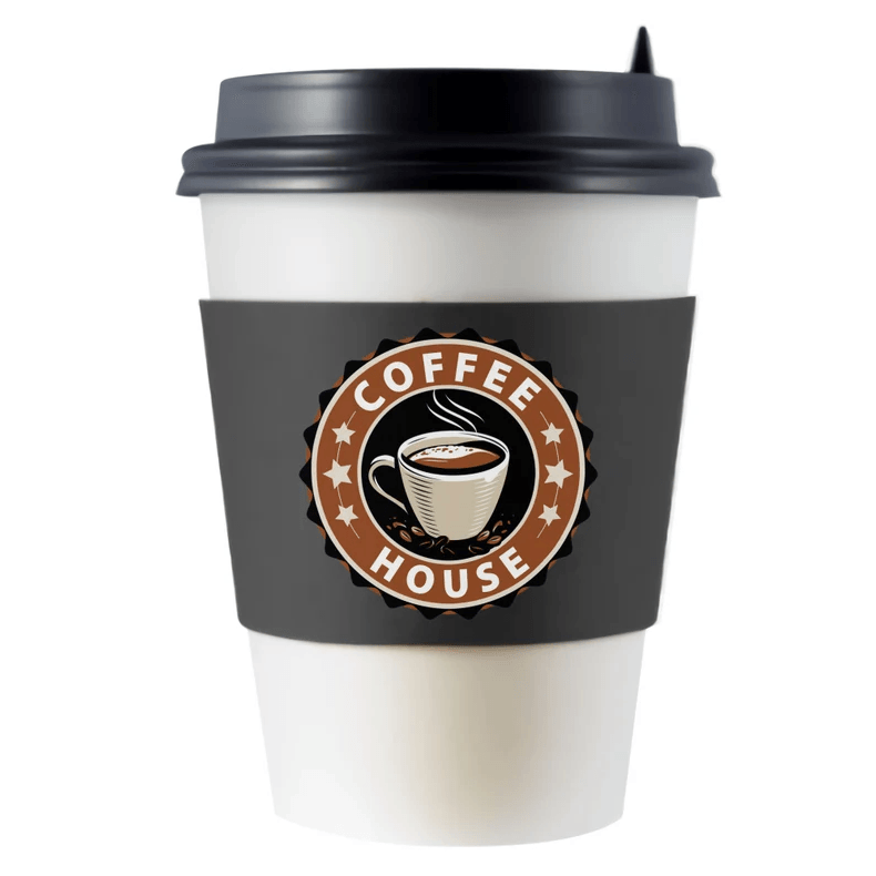 500pcs Custom Logo Printed White Paper Coffee Cup Sleeves for Hot Drinks