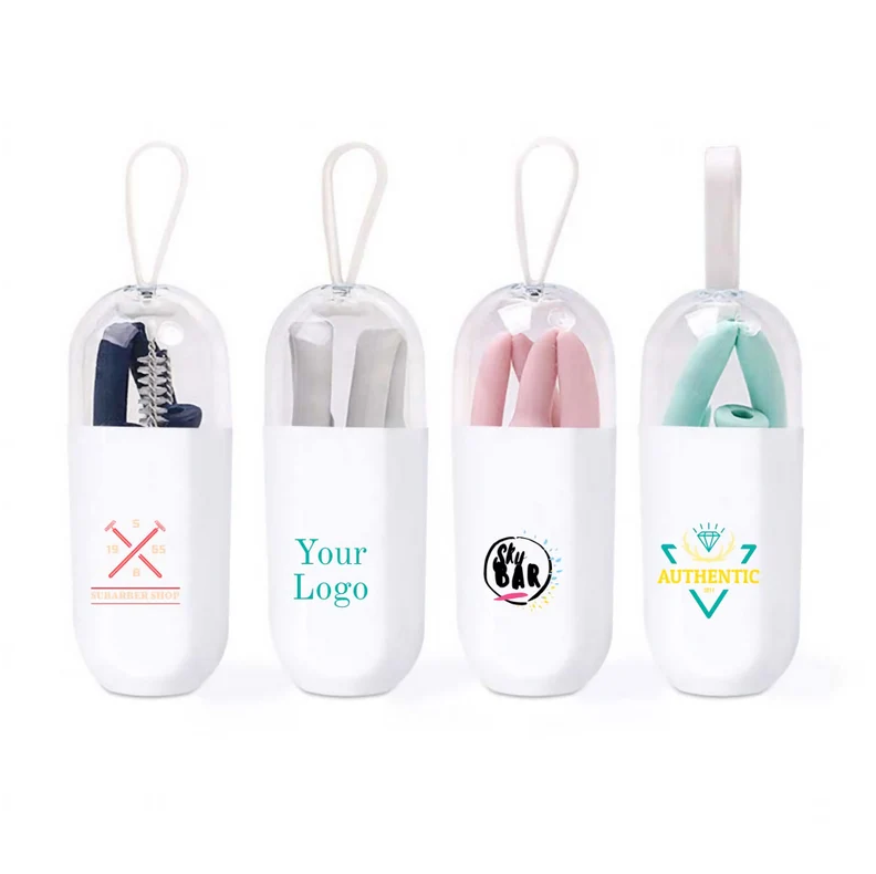 50Custom logo Reusable Collapsible BPA Free Silicone Drinking Straw Po