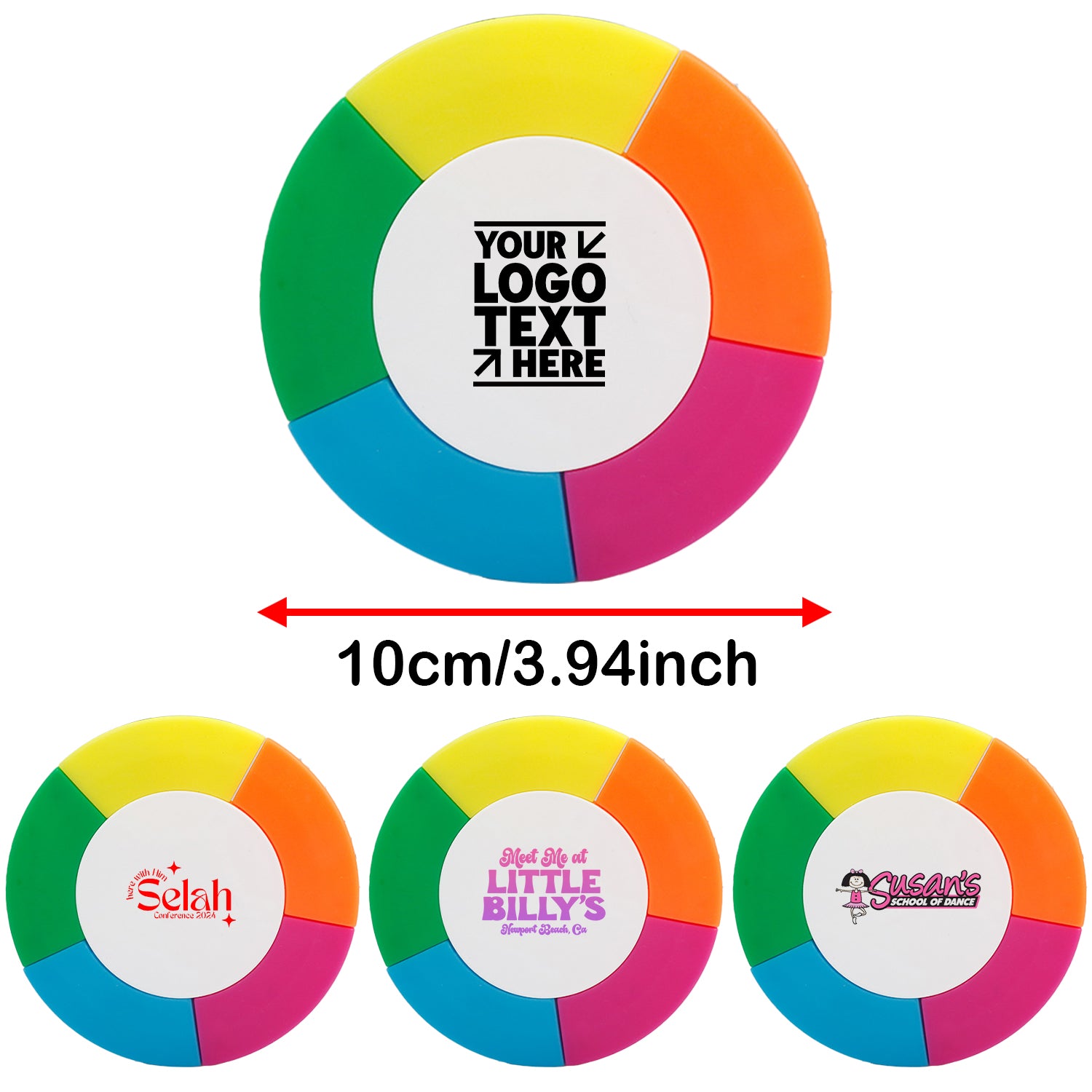 Custom Branded Promotional Round Five Color Highlighter For Office