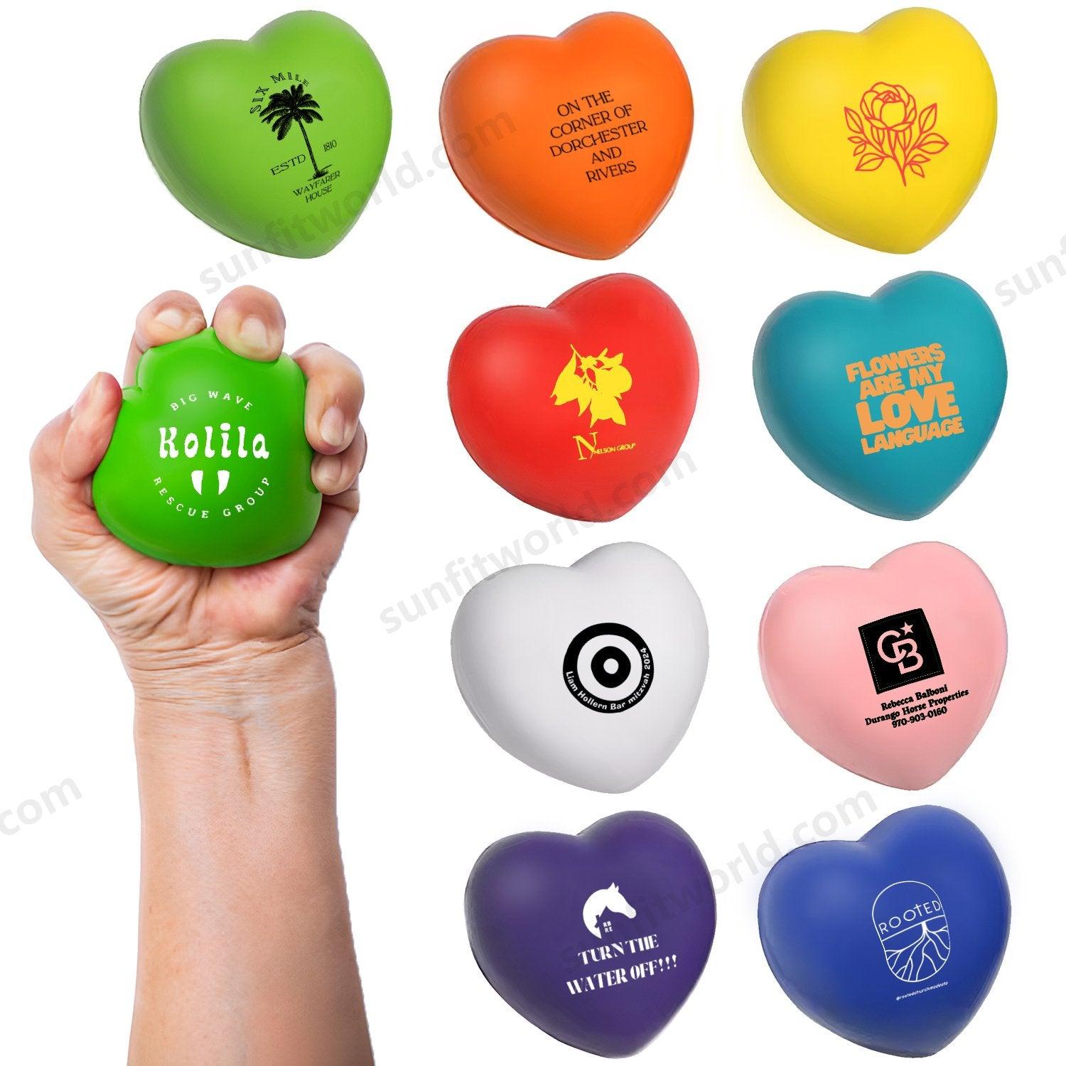 Bulk Custom Logo Pu Foam Heart Stress Reliever Ball For Valentine's Day