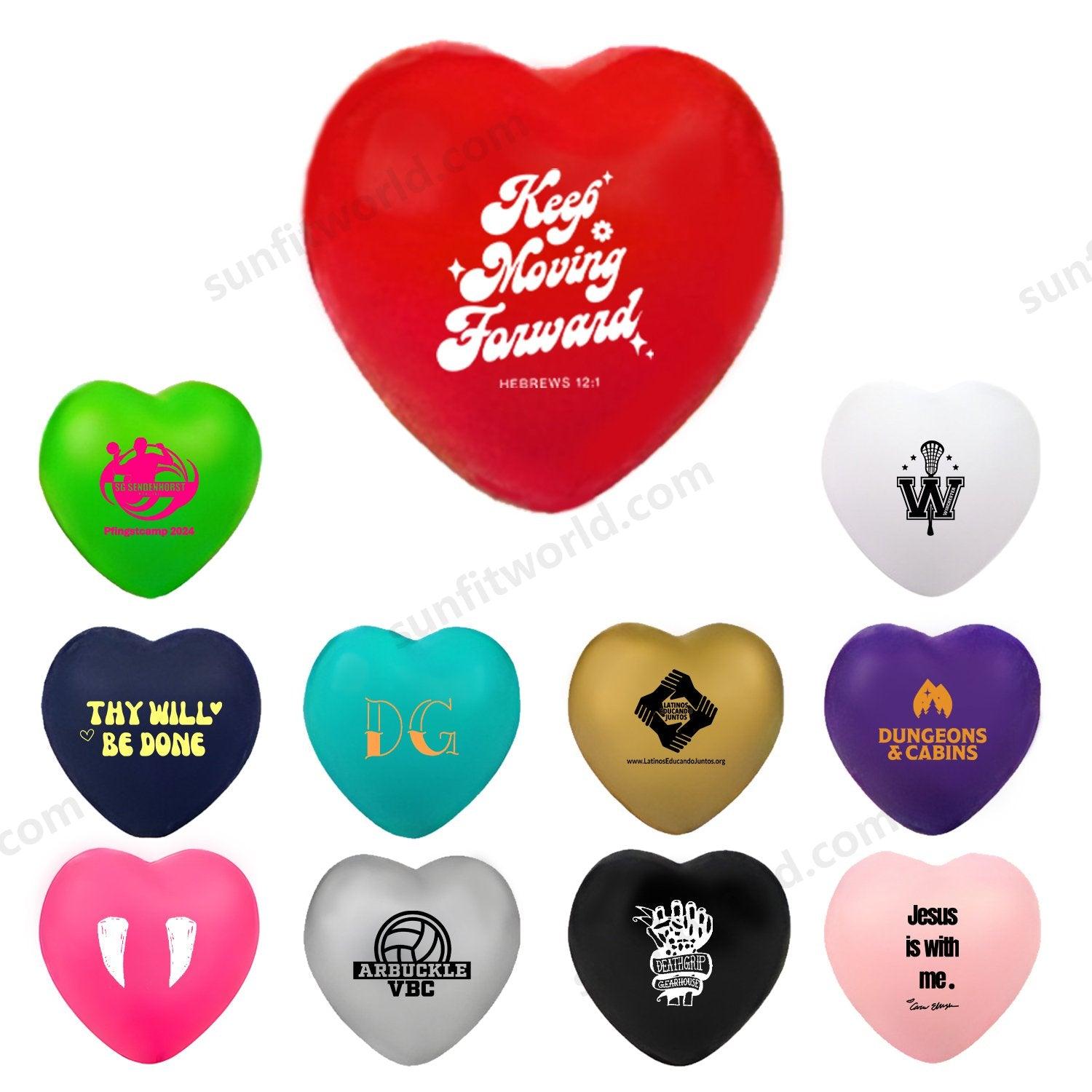 Bulk Custom Logo Pu Foam Heart Stress Reliever Ball For Valentine's Day