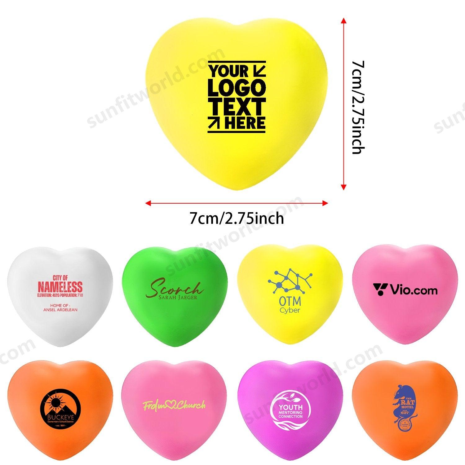 Bulk Custom Logo Pu Foam Heart Stress Reliever Ball For Valentine's Day