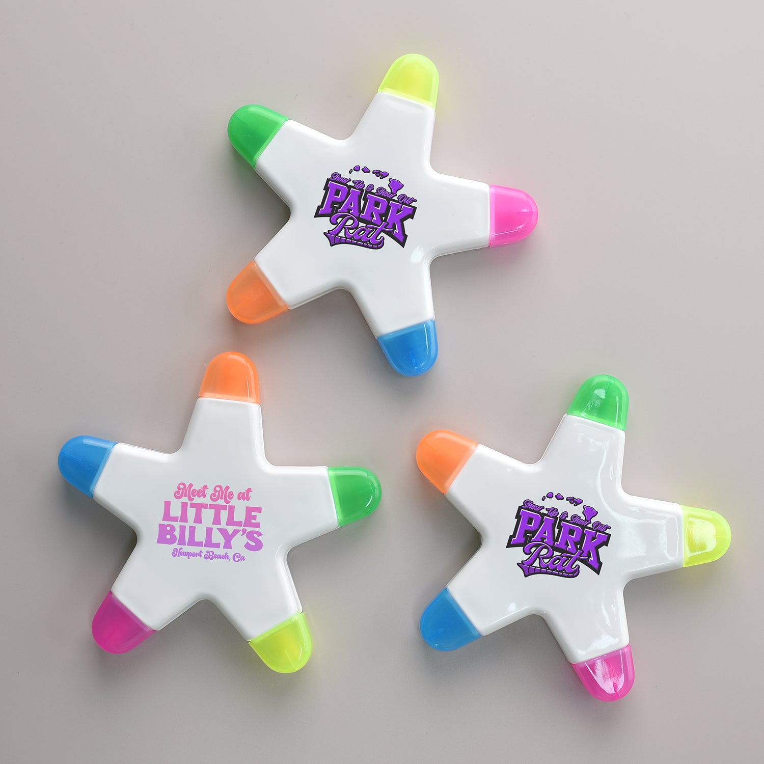 Custom Logo 5-in-1 Promotional Star Shape Highlighters Marker Pen