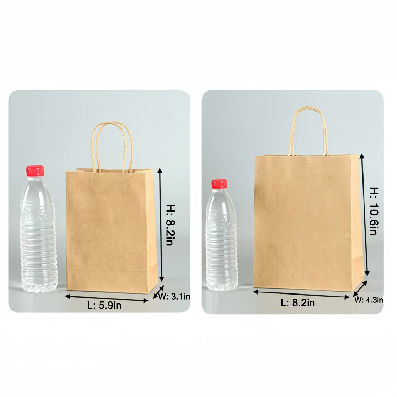 Custom Logo Kraft Paper Bags Shopping and Merchandise Bags with Handles