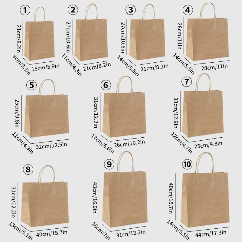 Custom Logo Kraft Paper Bags Shopping and Merchandise Bags with Handles