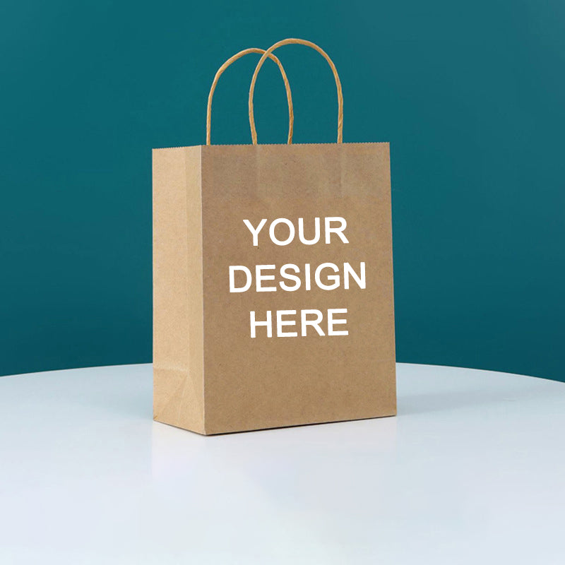 Custom Logo Kraft Paper Bags Shopping and Merchandise Bags with Handles