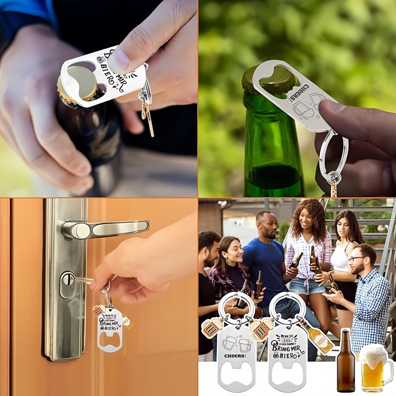 Custom Logo Beer Bottle Opener Keychain Unique Keychain Gifts with Pendants