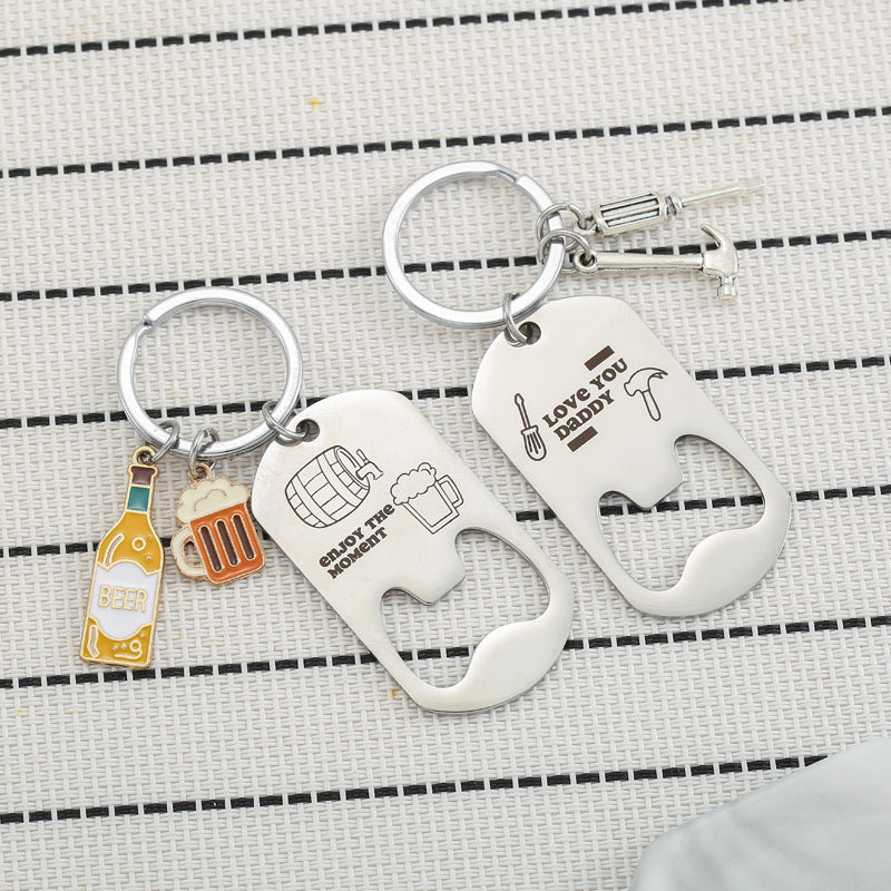 Custom Logo Beer Bottle Opener Keychain Unique Keychain Gifts with Pendants