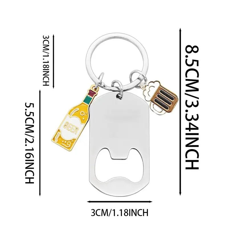 Custom Logo Beer Bottle Opener Keychain Unique Keychain Gifts with Pendants