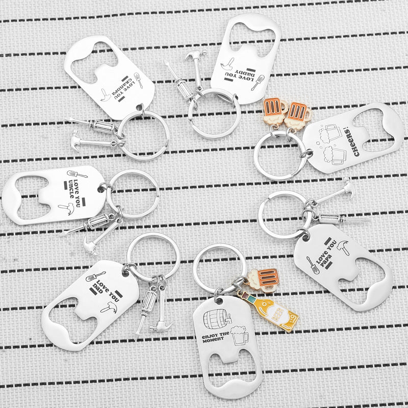 Custom Logo Beer Bottle Opener Keychain Unique Keychain Gifts with Pendants