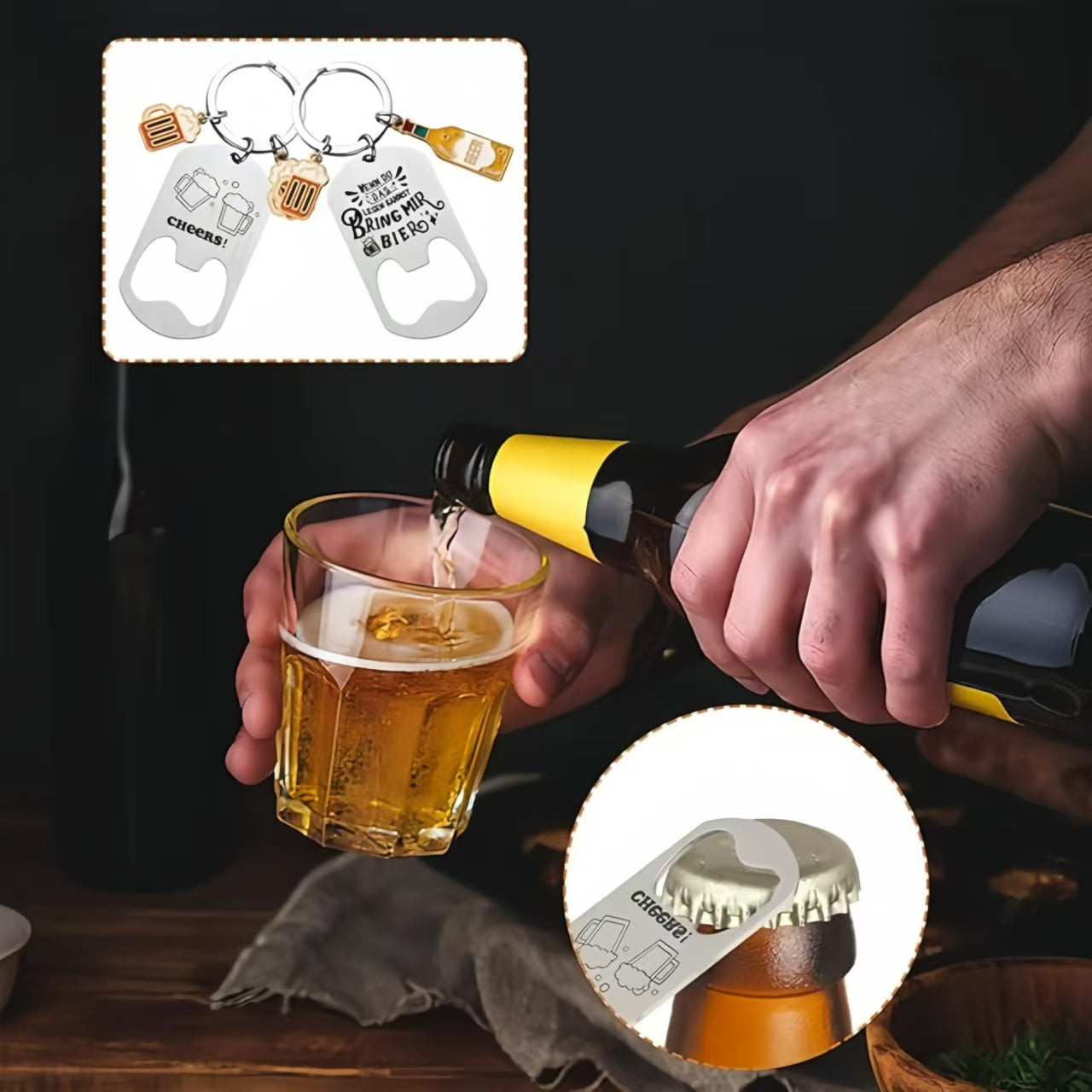 Custom Logo Beer Bottle Opener Keychain Unique Keychain Gifts with Pendants