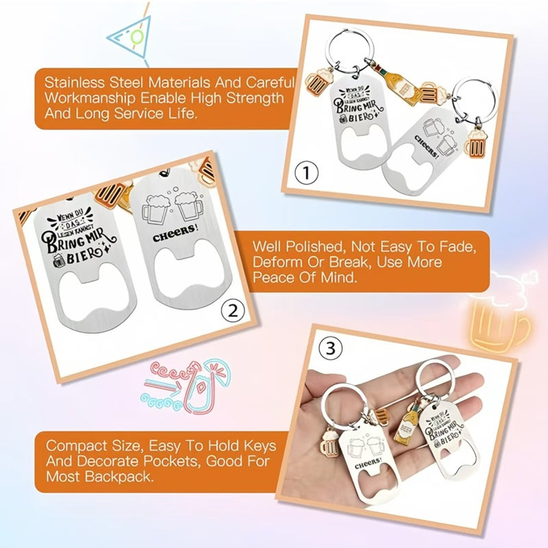 Custom Logo Beer Bottle Opener Keychain Unique Keychain Gifts with Pendants