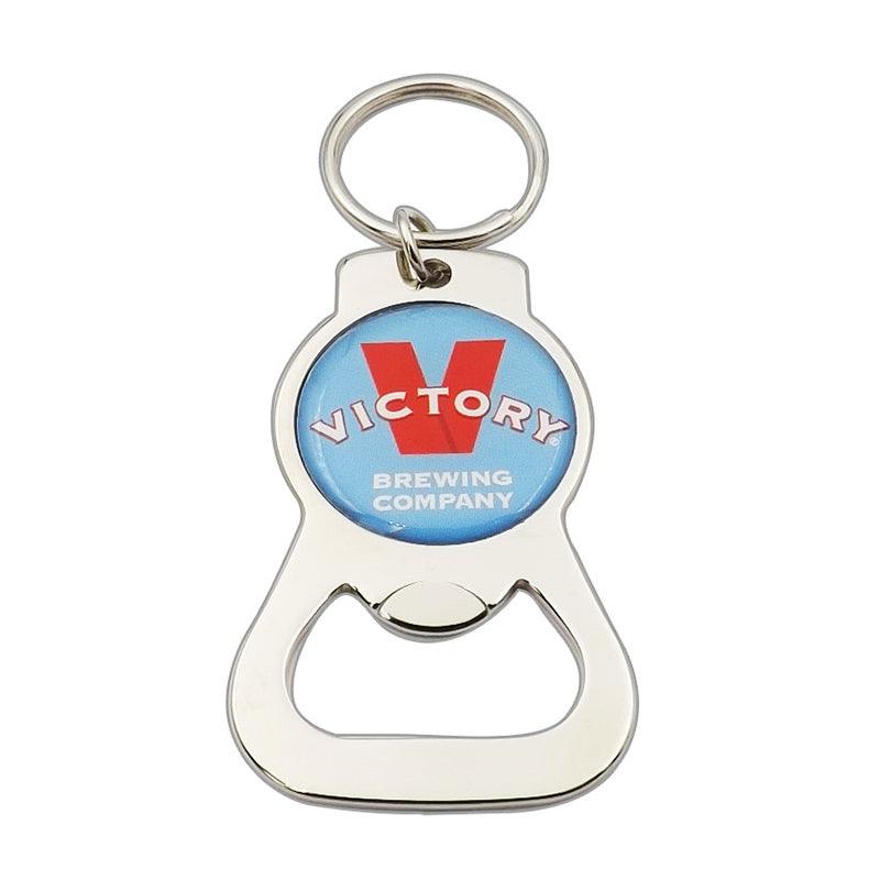 Promotional Alloy Epoxy Bottle Opener Keychain Bulk Metal Durable Beer Bottle Opener