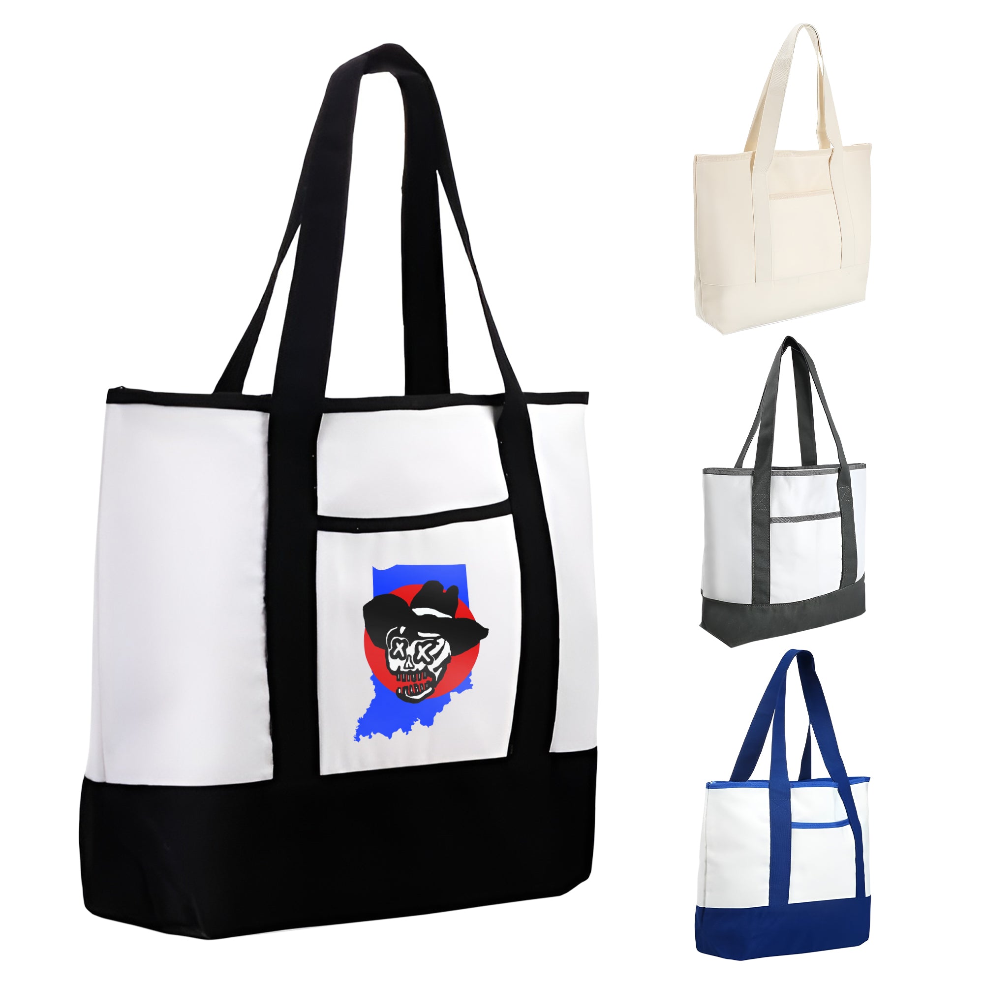 Custom Canvas Tote Bag with Zipper | Bulk Logo Tote Bags for Corporate Gifts