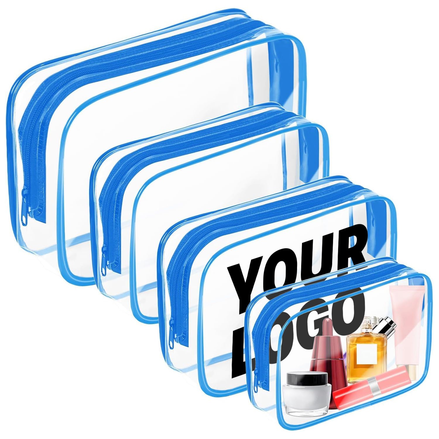 Wholesale Custom Logo Clear Travel Toiletry Bag Set