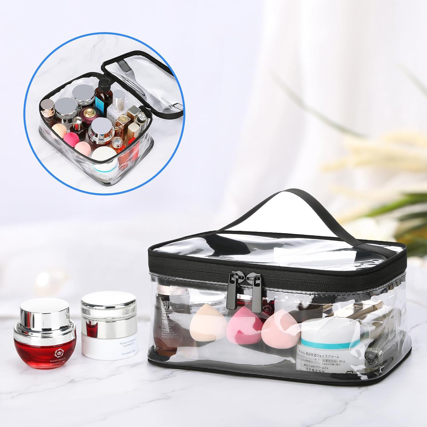 Custom Clear Makeup Bags Cosmetic Toiletry Bags for Traveling