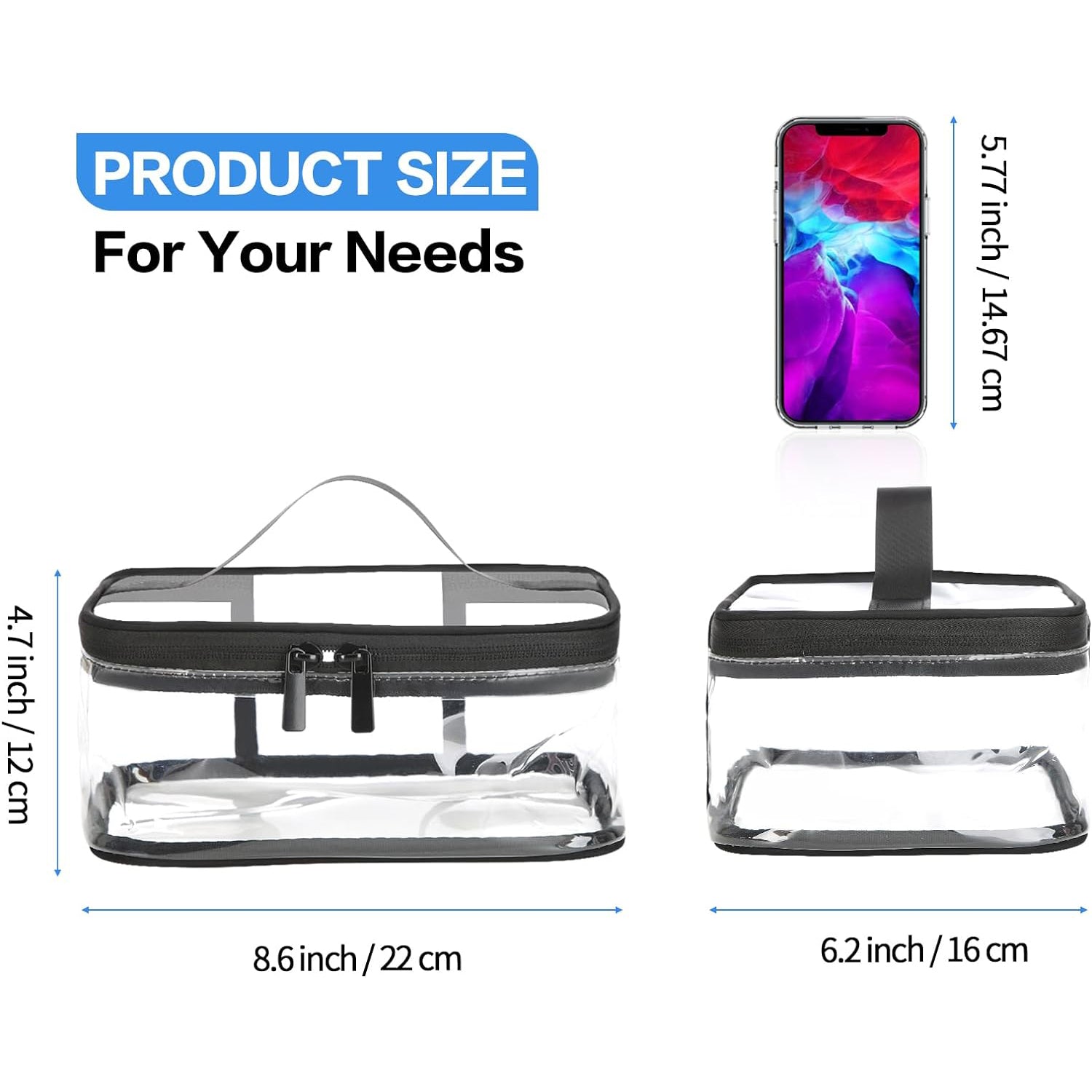 Custom Clear Makeup Bags Cosmetic Toiletry Bags for Traveling