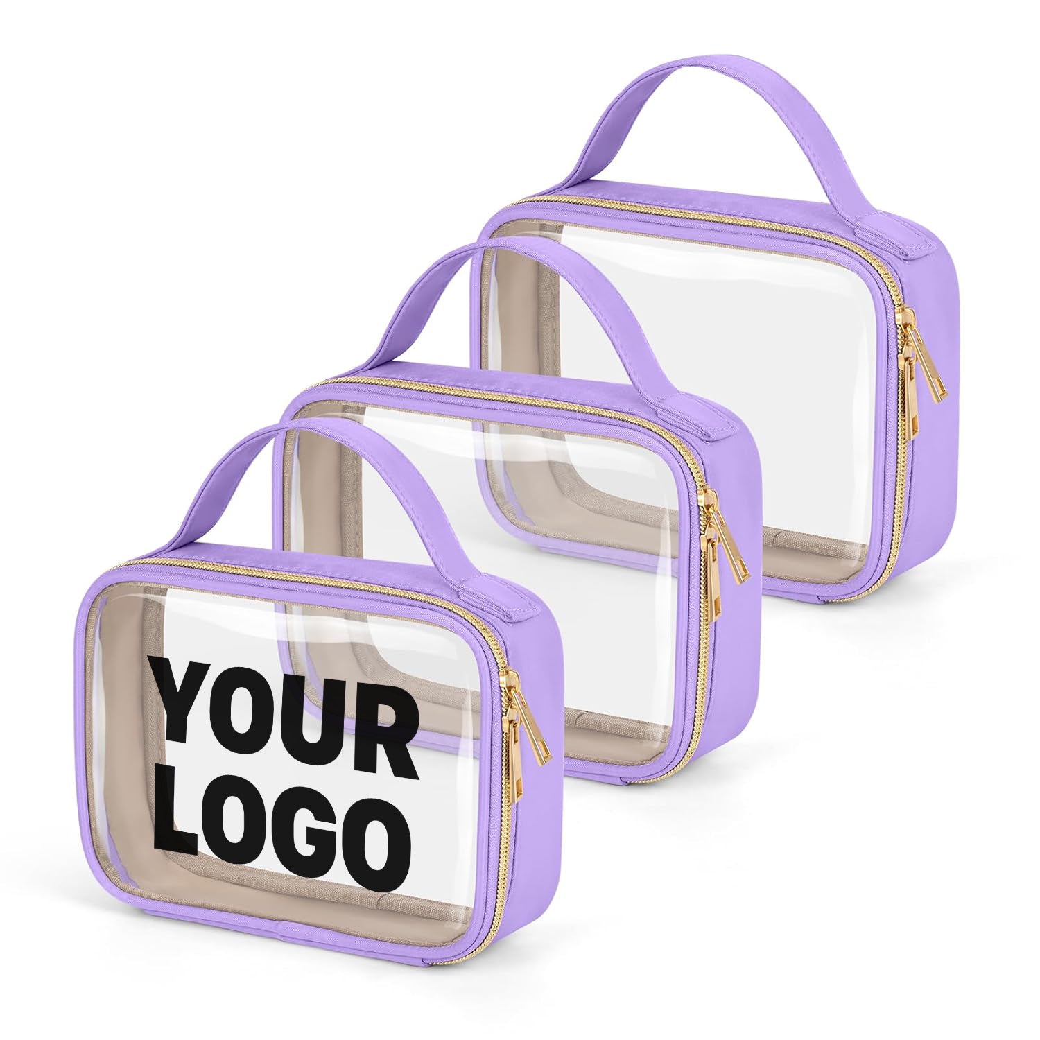 Custom Clear Makeup & Travel Organizer with Handles – TSA Approved Toiletry Bag