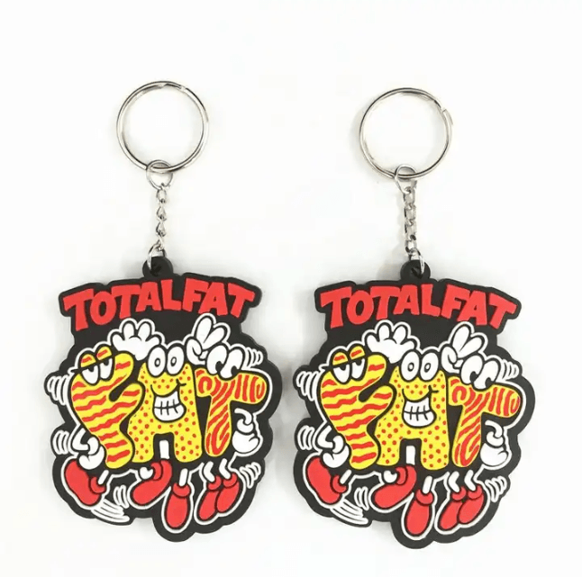 Custom 2D Die-Cut Rubber PVC Keychains Promotional Keytag