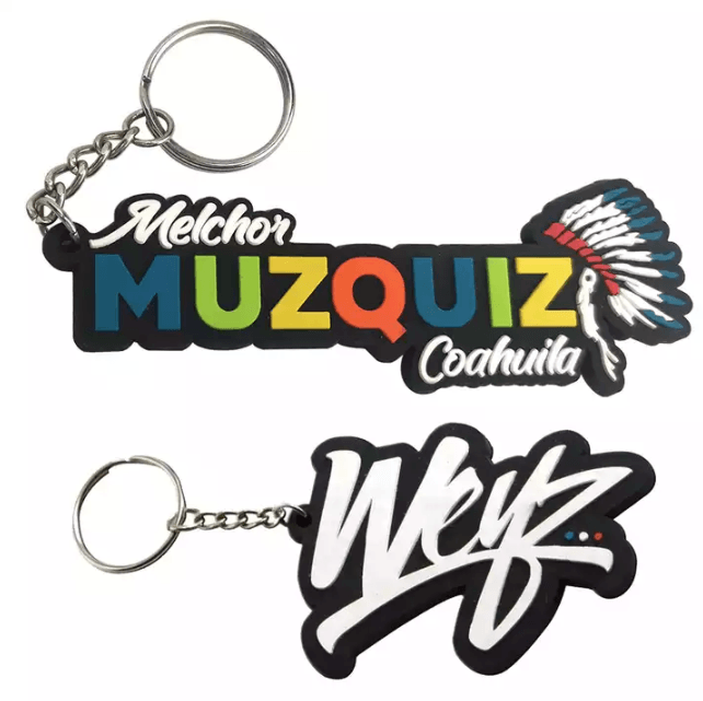 Custom 2D Die-Cut Rubber PVC Keychains Promotional Keytag