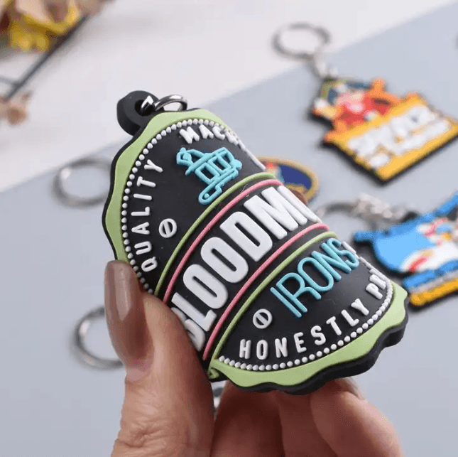Wholesale 3d Soft Pvc Silicone Die Cut Keyring Rubber Custom Logo Keychain