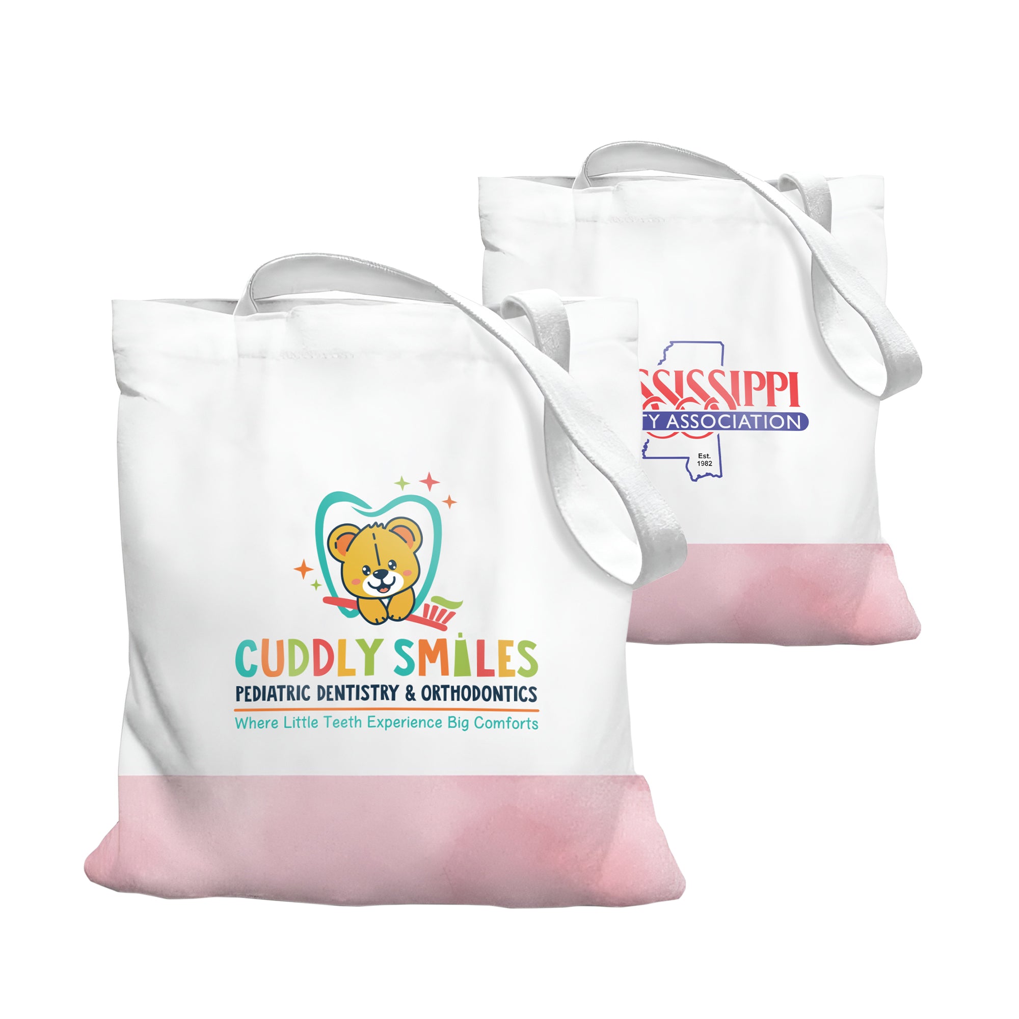 Custom Canvas Tote Bag with Pink Bottom – Bulk Logo Printing