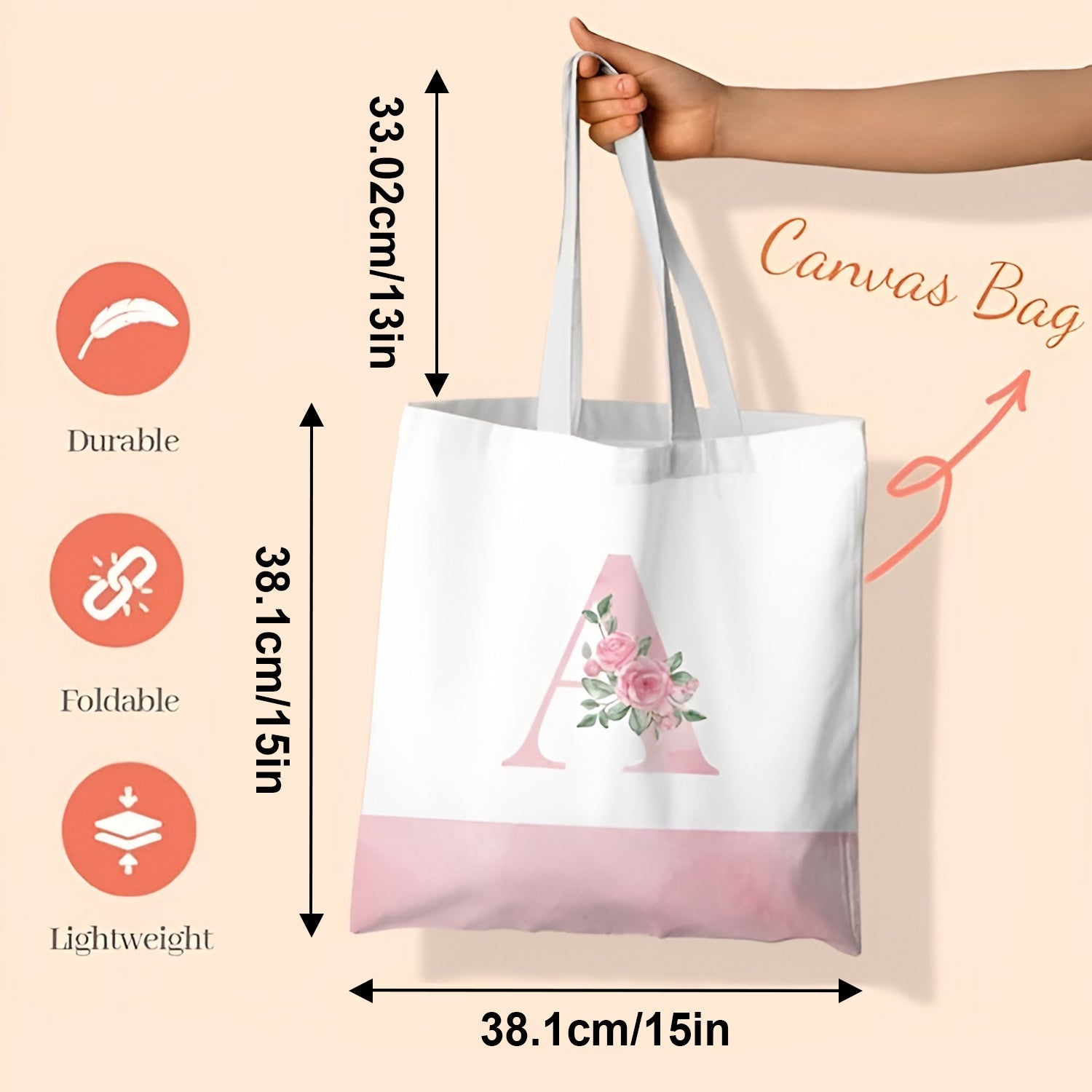 Custom Canvas Tote Bag with Pink Bottom – Bulk Logo Printing