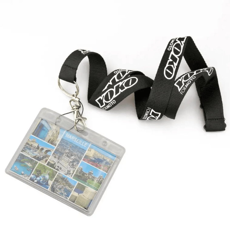 Custom Logo Full Color Lanyards - Soft Plastic Card Holder
