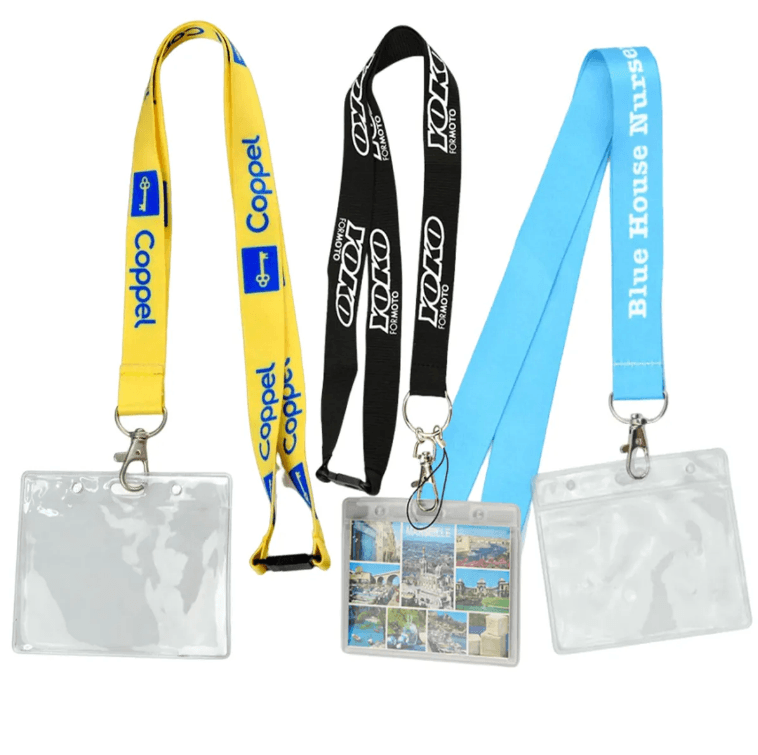 Custom Logo Full Color Lanyards - Soft Plastic Card Holder