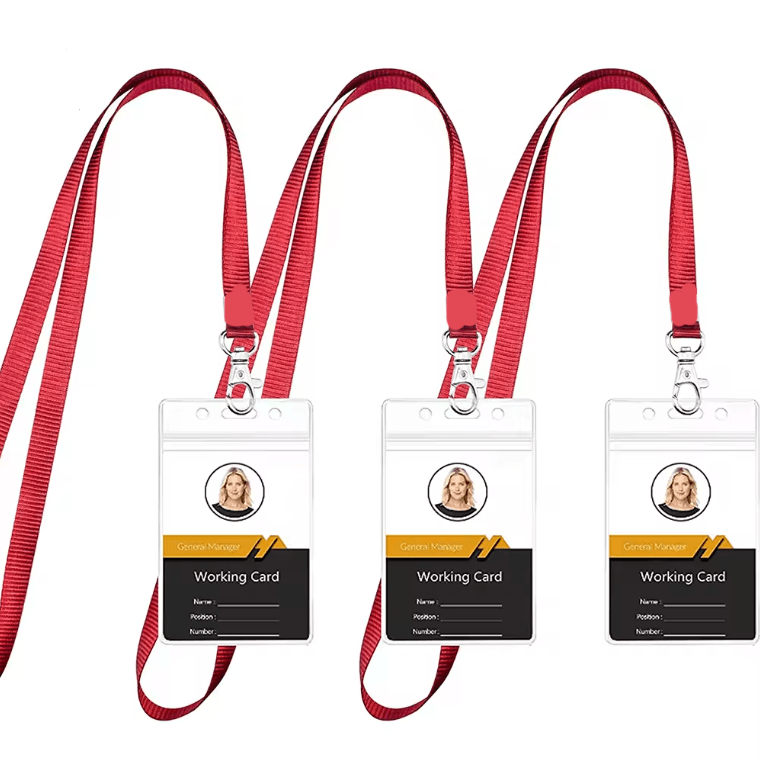 Custom Logo Full Color Lanyards - Soft Plastic Card Holder