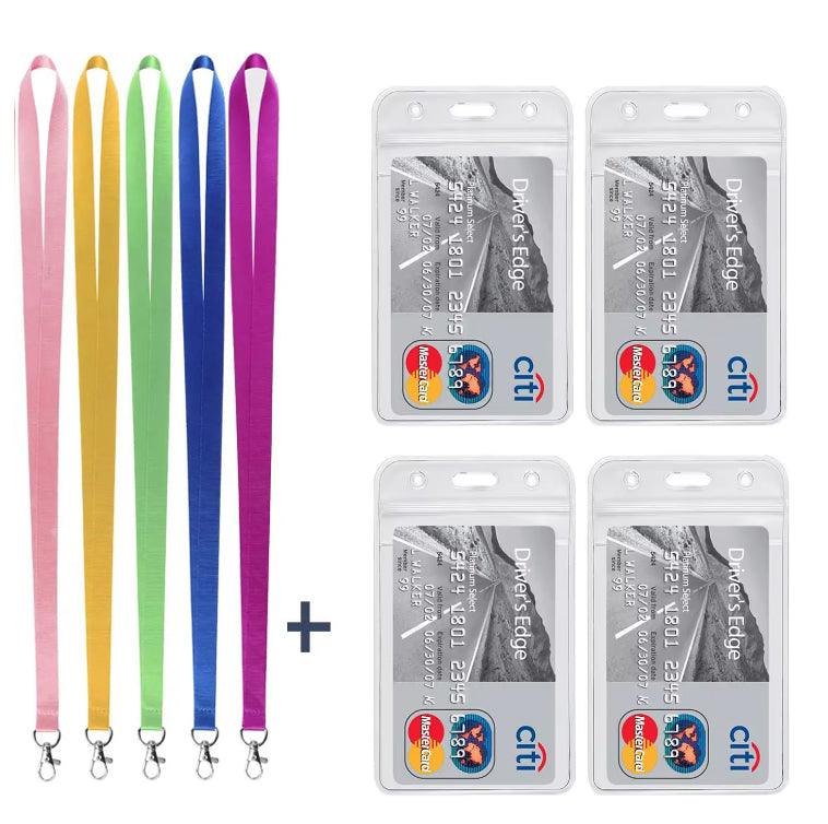 Custom Logo Full Color Lanyards - Soft Plastic Card Holder