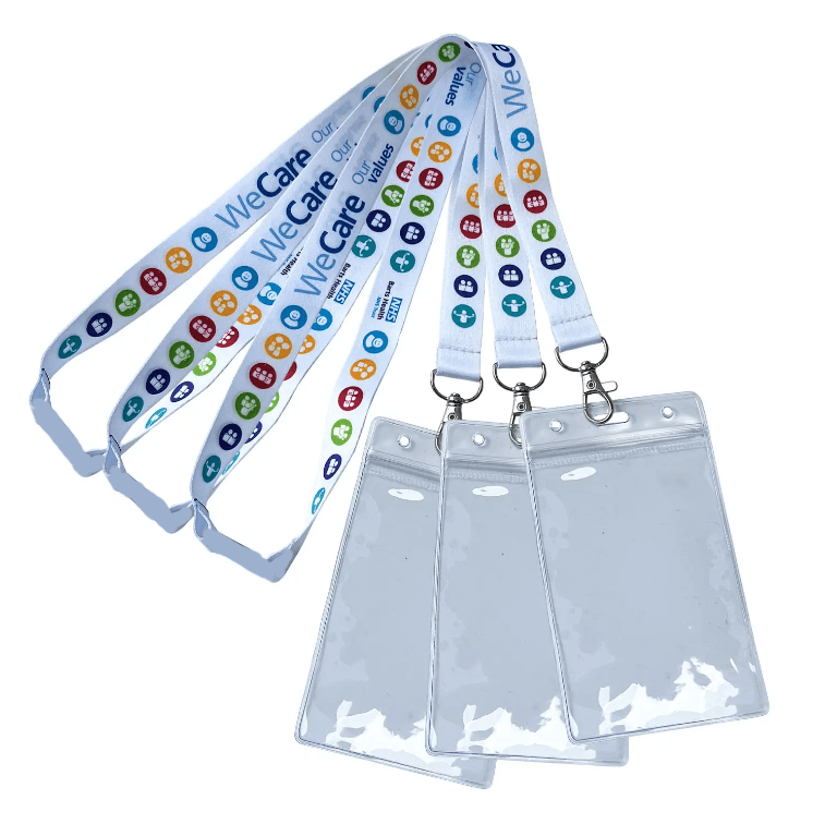 Custom Logo Full Color Lanyards - Soft Plastic Card Holder
