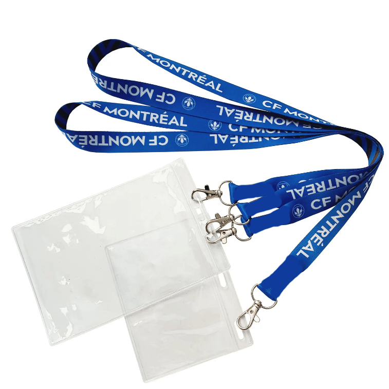 Custom Logo Full Color Lanyards - Soft Plastic Card Holder