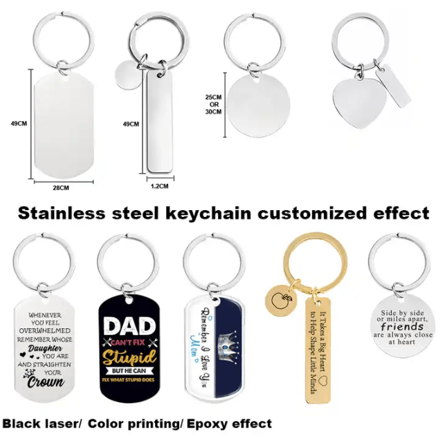 Custom Metal Keychains Any Shape Wedding Gift | Stainless Steel Keyring Promotional Products Pet Dog ID Tag