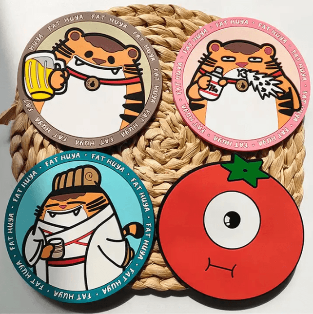 Custom Shape Rubber Coasters – Soft PVC Drink Coasters with Personalized Logo Design