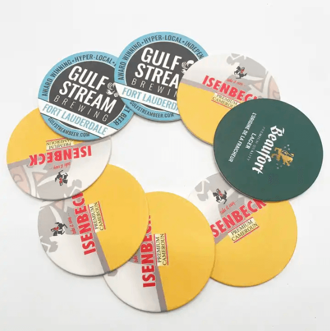 Custom Shape Rubber Coasters – Soft PVC Drink Coasters with Personalized Logo Design