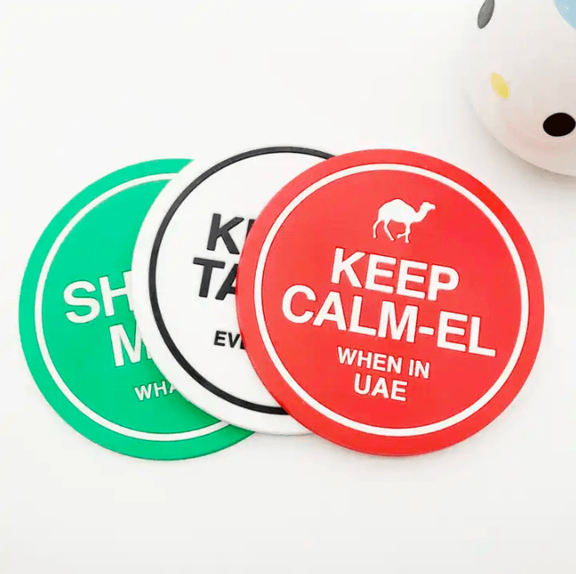 Custom Shape Rubber Coasters – Soft PVC Drink Coasters with Personalized Logo Design