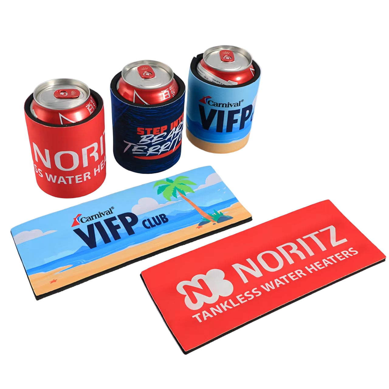 Personalized Slap Wrap Neoprene Koozies Logo Printed Party Can Coolers