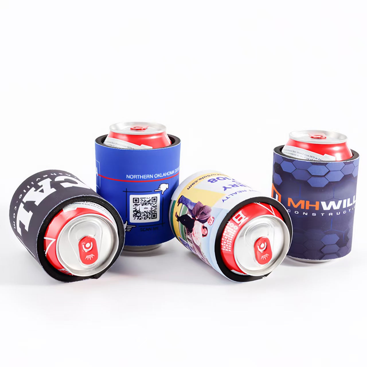 Personalized Slap Wrap Neoprene Koozies Logo Printed Party Can Coolers