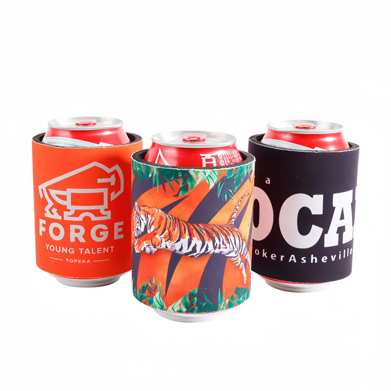 Personalized Slap Wrap Neoprene Koozies Logo Printed Party Can Coolers